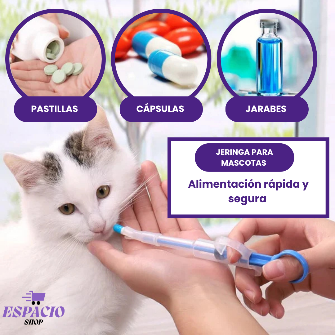 JERINGA DOSIFICADORA PARA MASCOTAS + COLLAR ANTI PULGAS GRATIS ✨