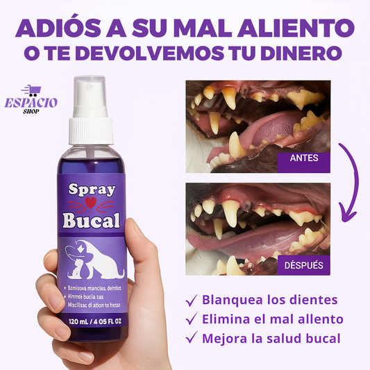 SmilePet™/ Spray 100 % Natural Cuidado bucal de perros y gatos