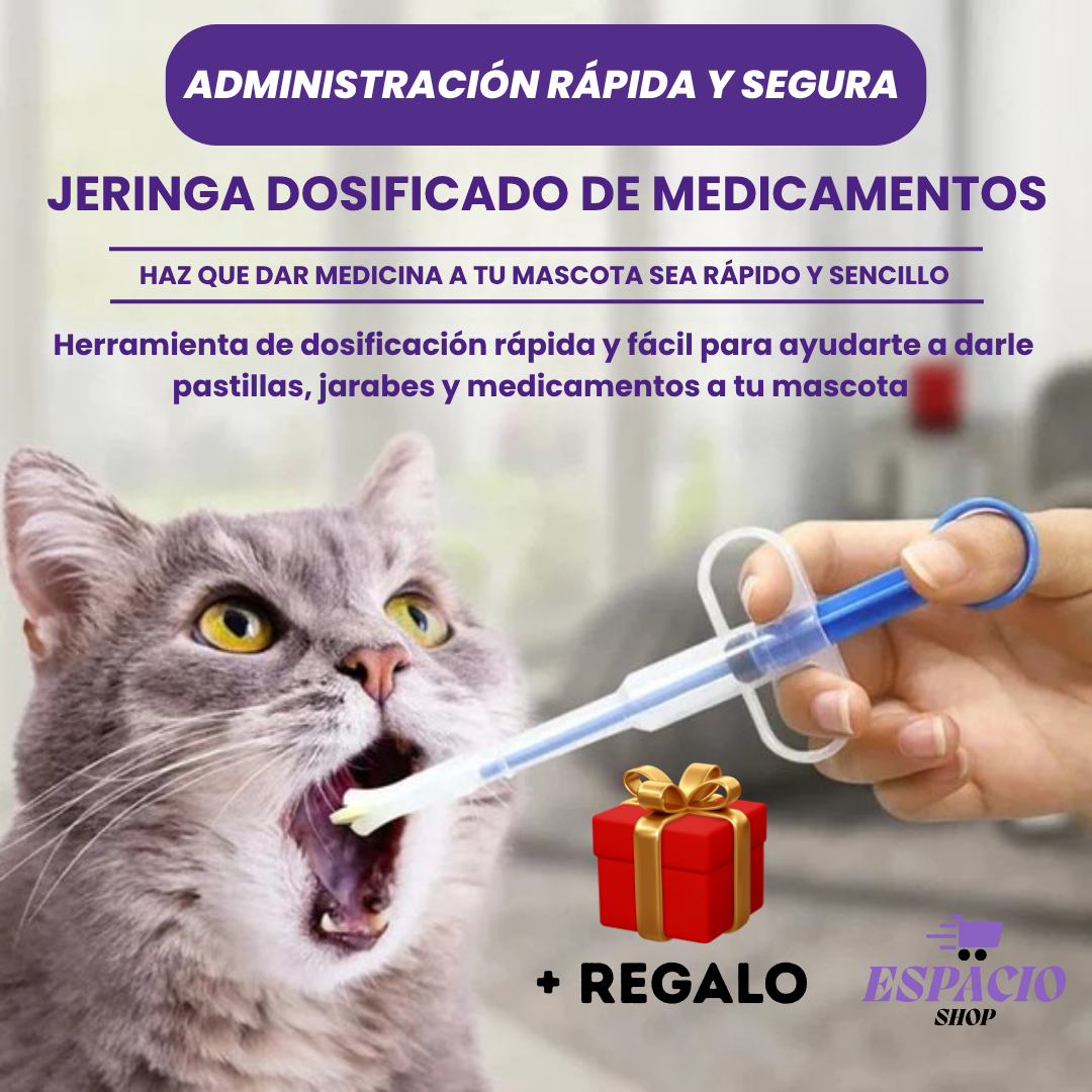 JERINGA DOSIFICADORA PARA MASCOTAS + REGALO 🎁